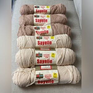 Sayelle•Earth tone Yarn Combo•bundle of 6 Vintage